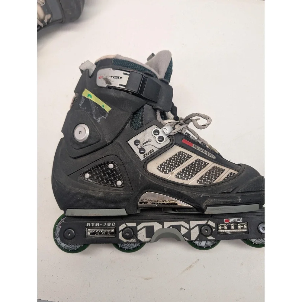 CORR ATA-700 Inline Skates Adult Rollerblades ABEC-5 Quick-Skid Green Wheels sz7